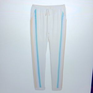 Spiritual gangster kids cream & rainbow striped sweatpants joggers size 6